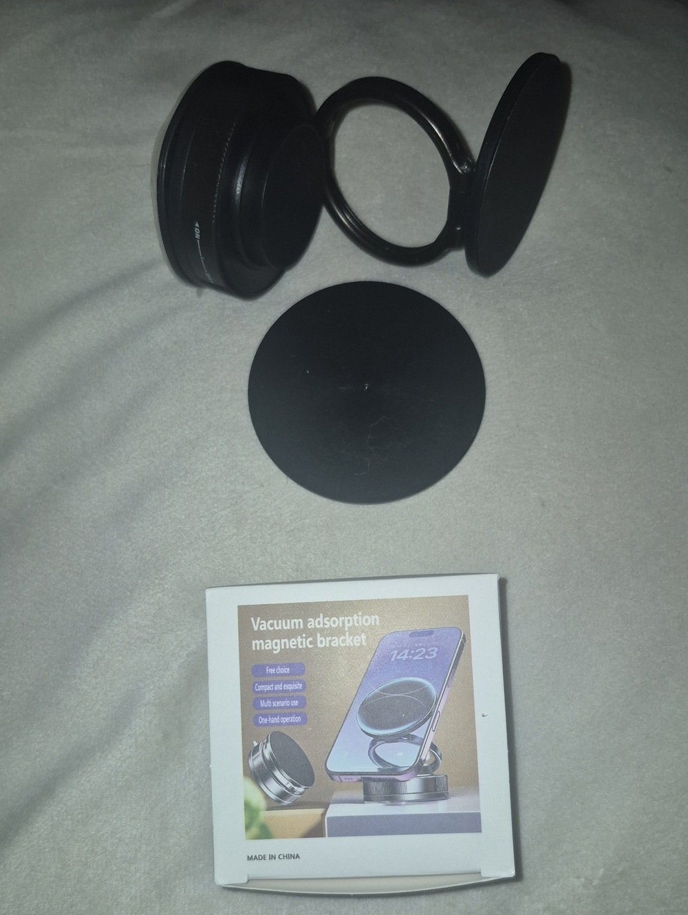 Black Magnetic Vacuum Adsorption Phone Holder